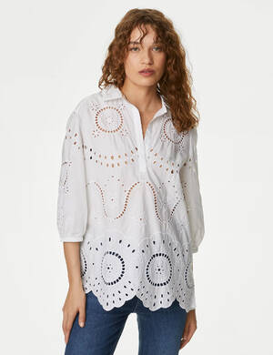 marksandspencer_Leto2024_Bila_T43_3622_halenka z ciste bavlny s hackovanym detailem_bila_1599Kc_modelka.jpg